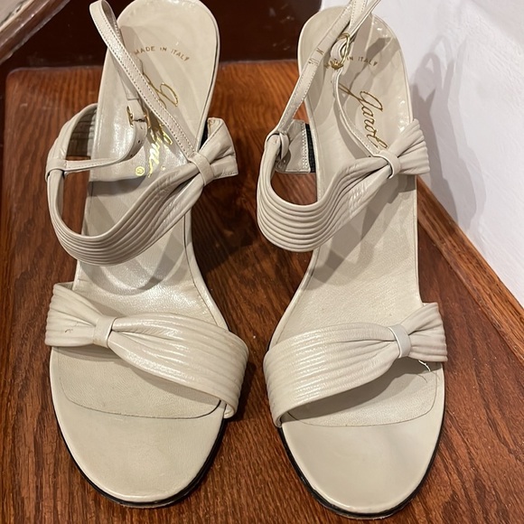 Women’s leather strap sling back heel sandals GAROLINI MADE IN ITALY neutral 10M - Picture 11 of 13